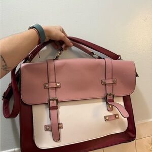 Stylish Pink and White Women's Satchel